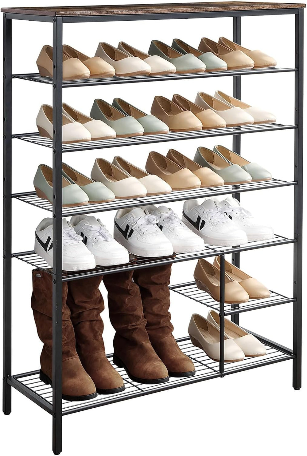 6 Tier Shoe Rack Organizer, Metal Mesh Shoe Storage Shelf, Storage Boots .for...