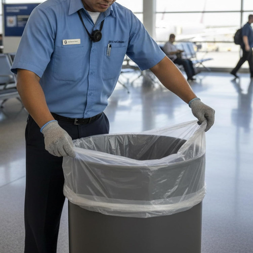 TYPLASTICS 55 Gallon Clear Trash Can Liners, 200 count, 36" x 60"