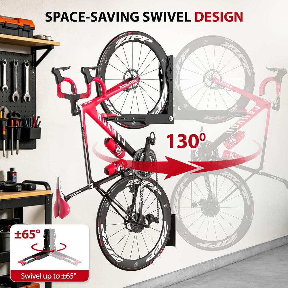 Swivel Bike Wall Mount,No Heavy Lifting Bike Wall Mount,Space-Saving Bike Rac...