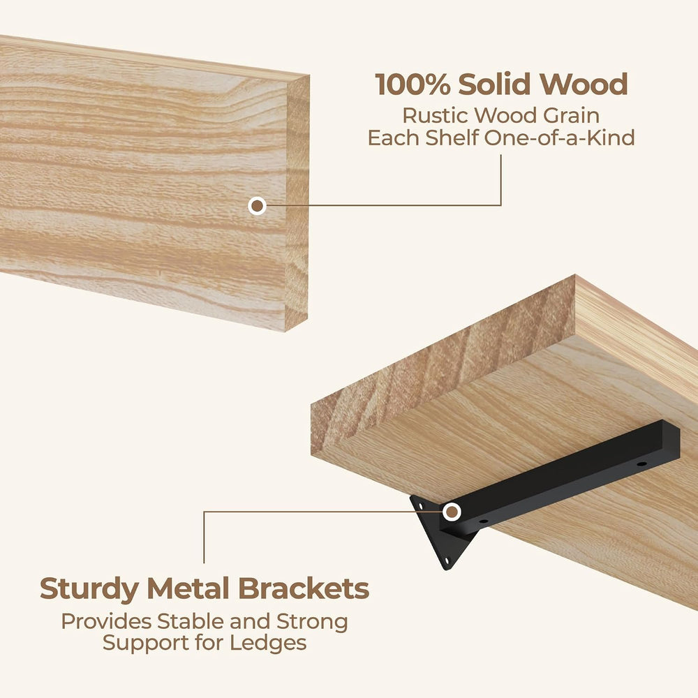 Long Wall Shelves 60 inch,Long Floating Shelf Set of 3, Large Wall Mounted Sh...