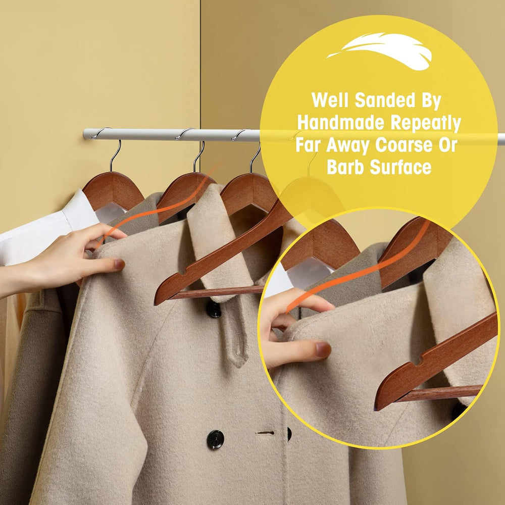 Wooden Hangers 90 Pack,Wooden Clothes Hanger for Daily Used,Heavy Duty Wood H...