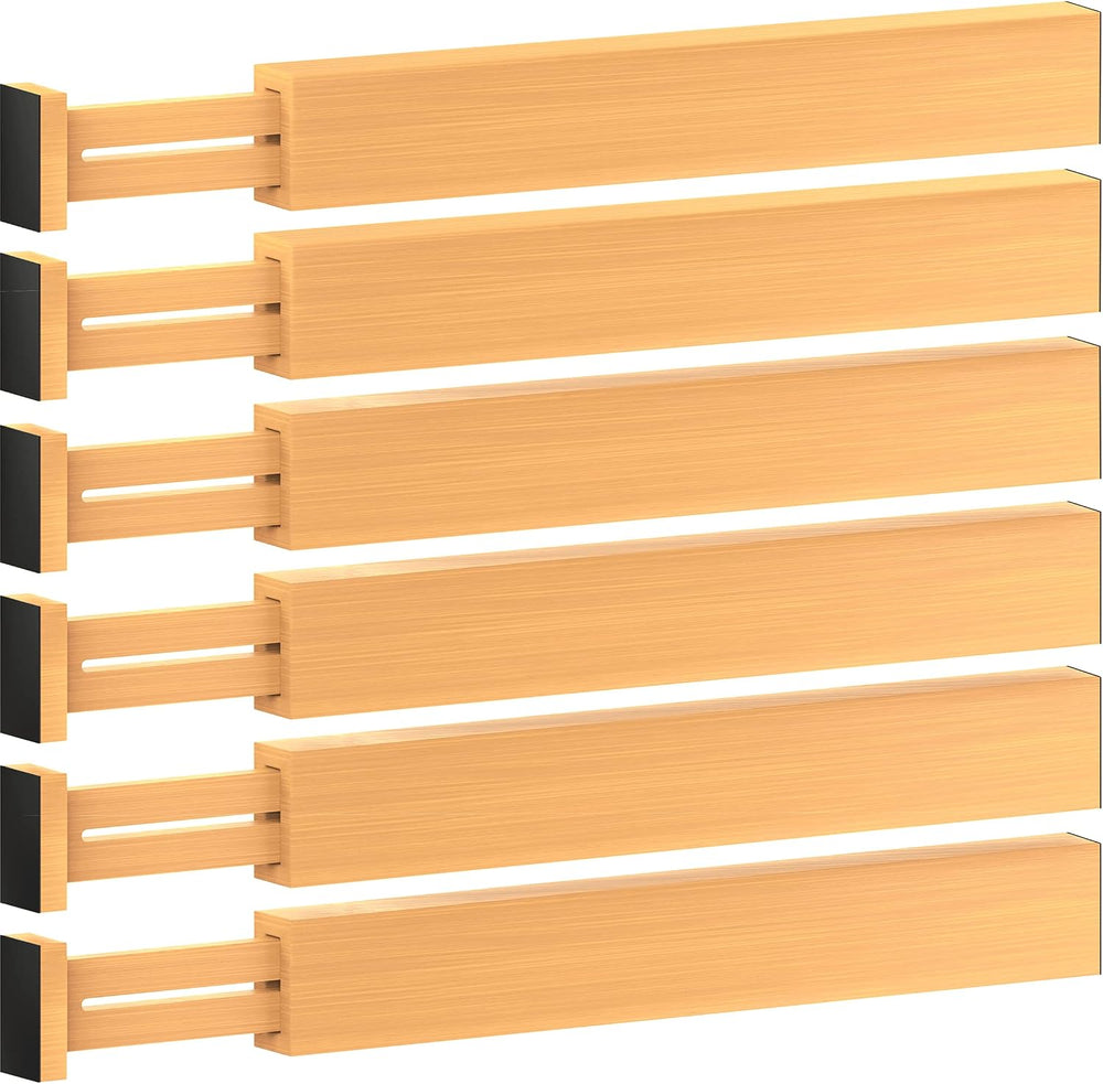 6-Pack Drawer Dividers 2.6-Inch High Dresser Drawer Organizer 16 to 22 Inch