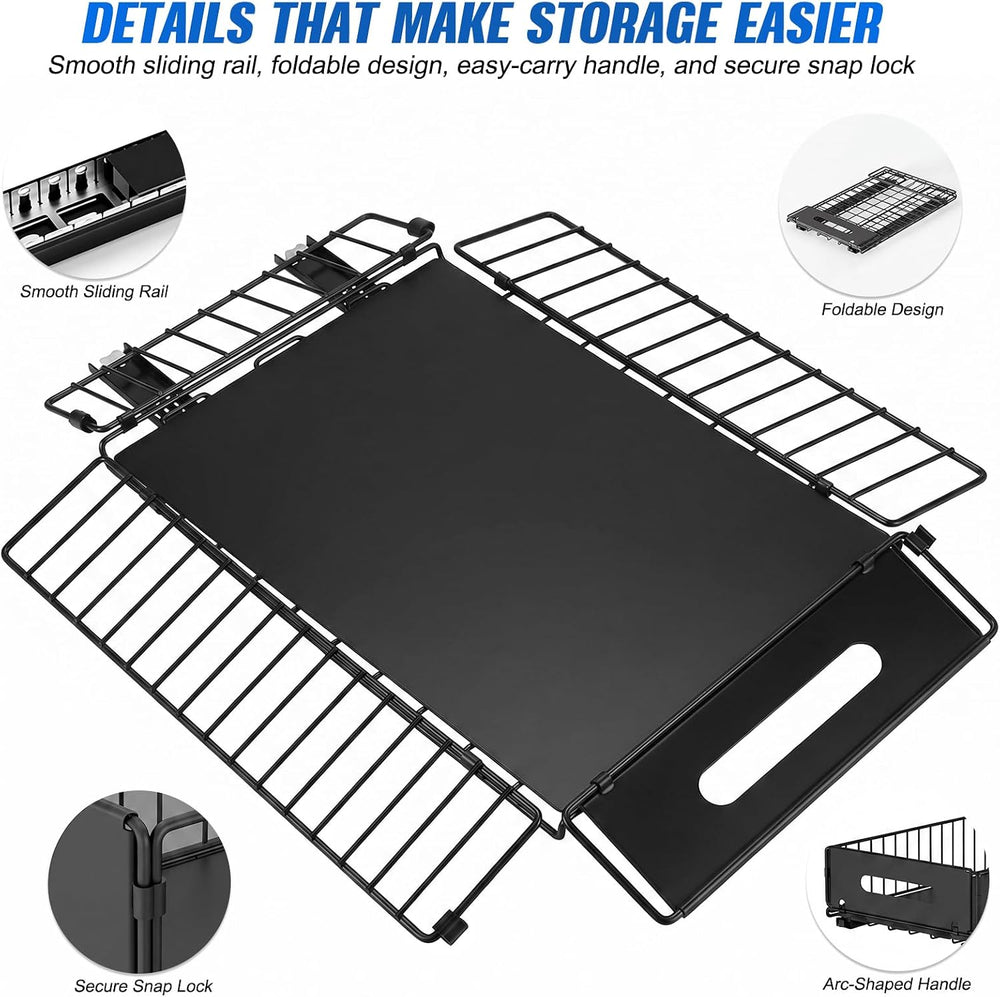 Pull Out Cabinet Organizer, No Drill Slide Out Pantry Drawer 2 Pack