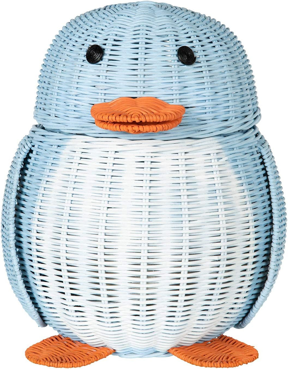 KOUBOO Wicker Penguin, Multi-Color Storage Basket Blue and White