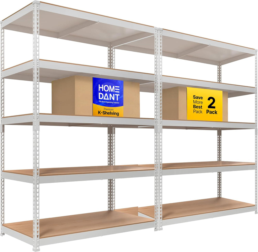 HOMEDANT 47.7" W Deep 5 Tier Heavy Duty Garage Shelving Adjustable Metal...