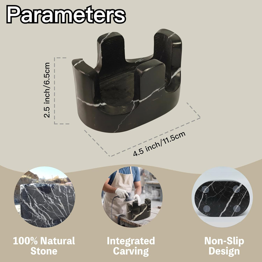 Black Marble Sponge Holder for Kitchen Sink, 2-in-1 Natural Stone Sponge &amp...