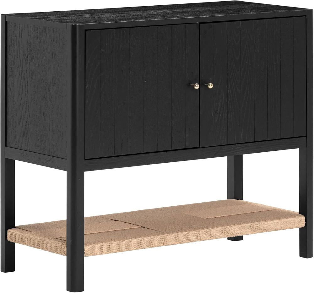 Nathan James Meads Mid Century Modern Cabinet with Doors, Solid Wood Kitchen ...