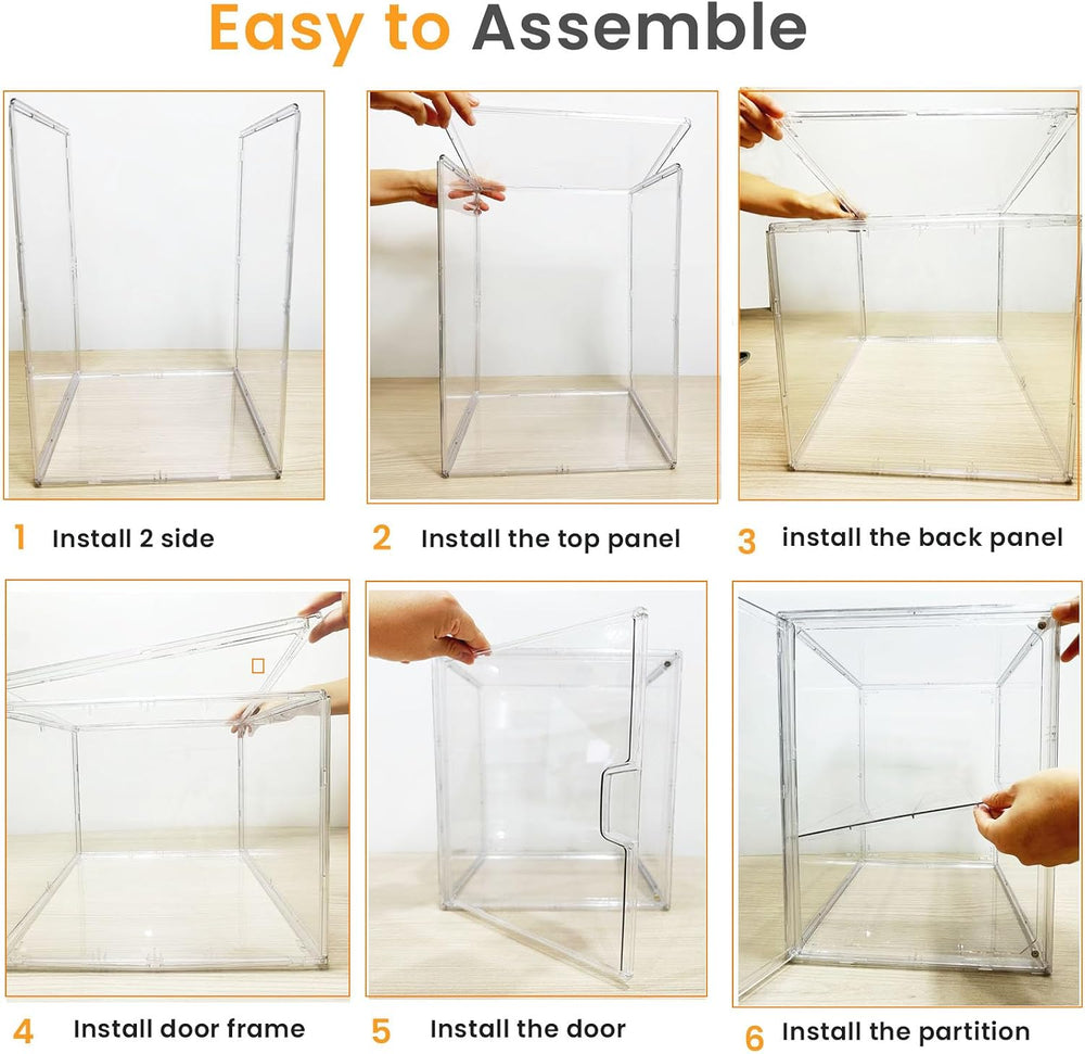 XXX-Large Clear Stackable Acrylic Display with Lid & Magnetic Door - 2-Ti...
