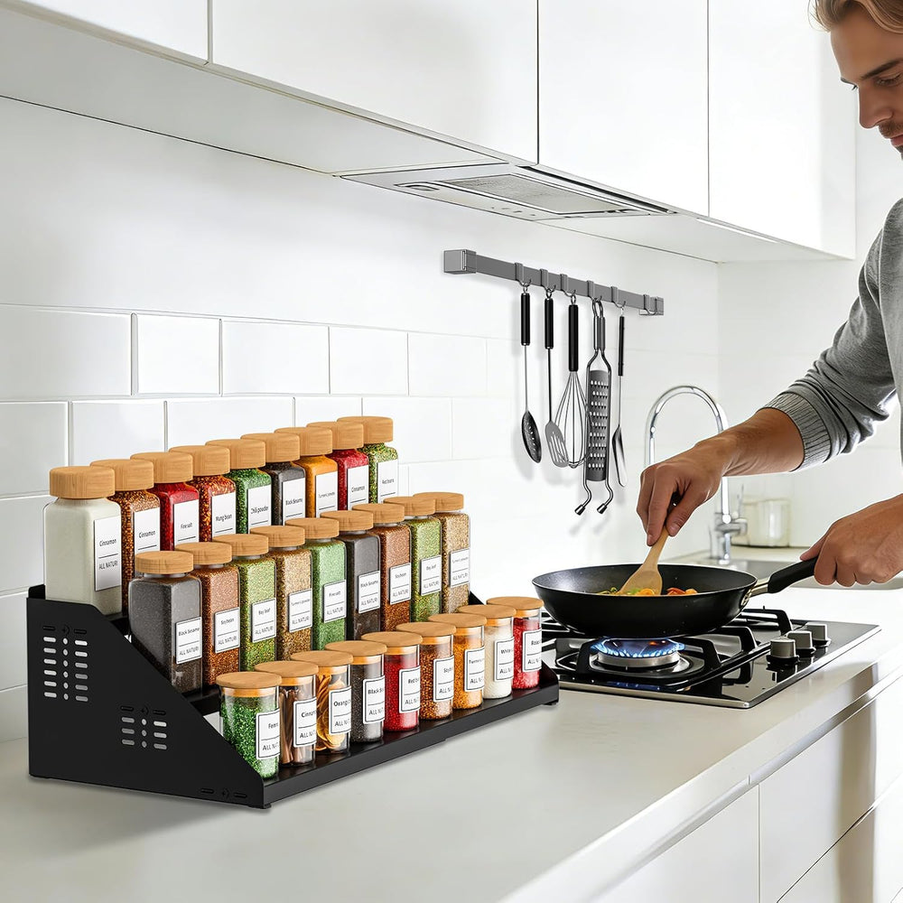 RCHYFEED 3 Tier Spice Rack Organizer for Cabinet,Expands 13.4 to 21.8 Inch