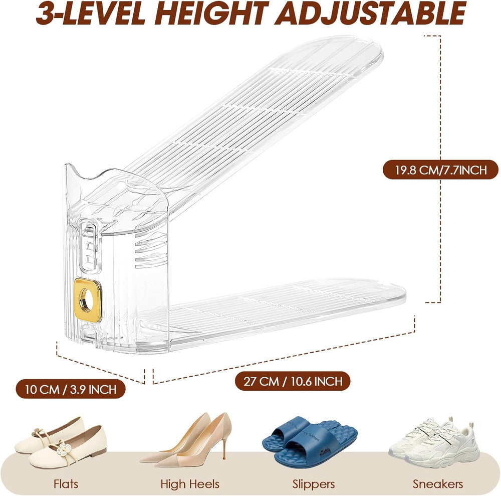 30 Pack Shoe Slots Organizer for Closet, Adjustable Shoe Stackers for a Pair ...