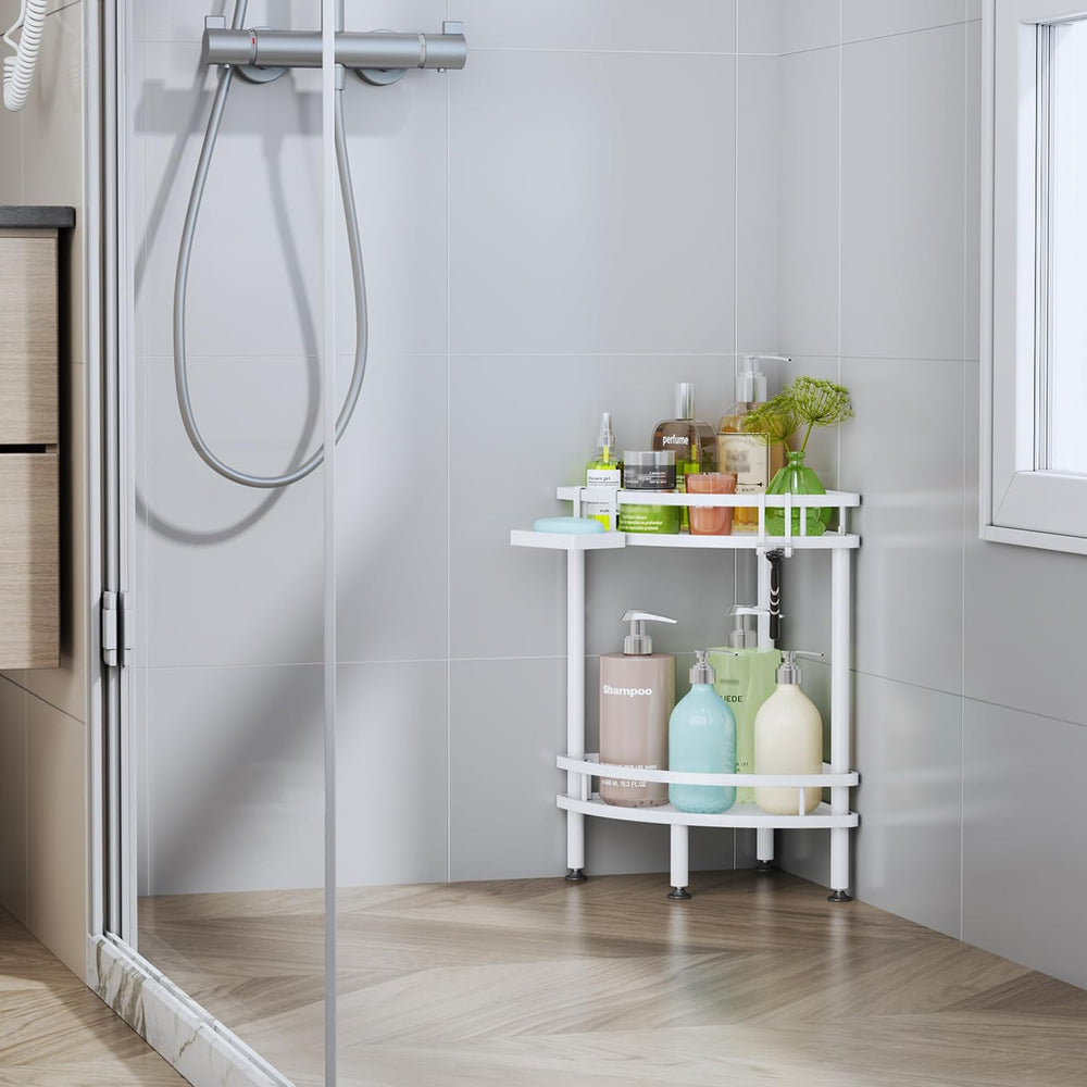 HapiRm Standing Corner Shower Caddy - 2 Tier Shower Organizer Corner with Soa...