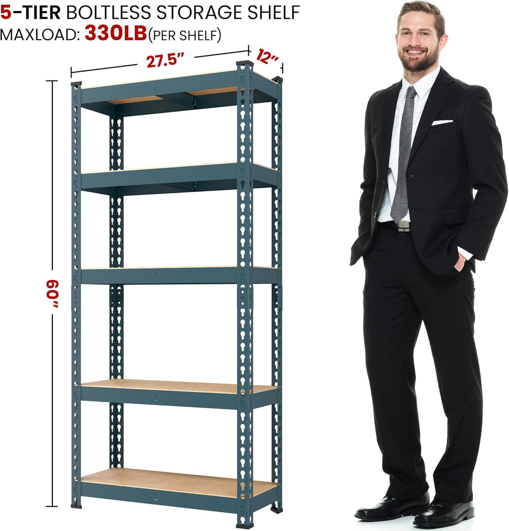 Yaheetech 5-Tier Heavy Duty Storage Shelves 28"W x 12"D x 60"H...