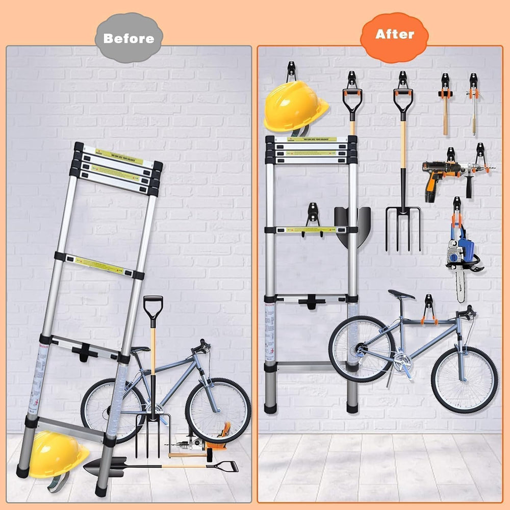 Steel Garage Storage Hooks - 32 Pack Anti-Slip Coating, Heavy Duty Wall Mount...