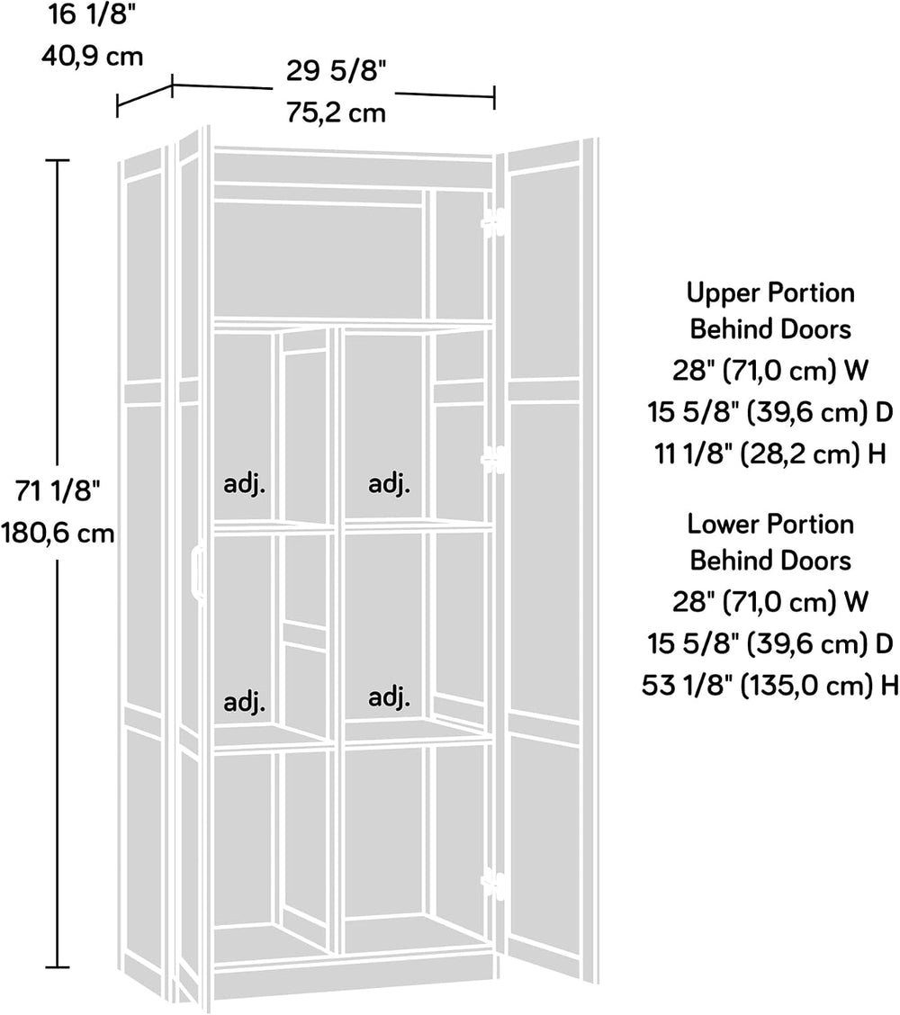 Sauder Storage Cabinet/ Pantry cabinets, 29.61 " x D: 16.02 " x H: ...
