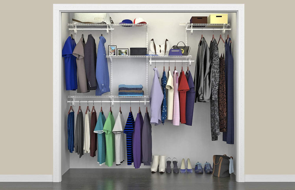 ClosetMaid ShelfTrack Wire Closet Organizer System, Adjustable from 5 to 8 Ft...