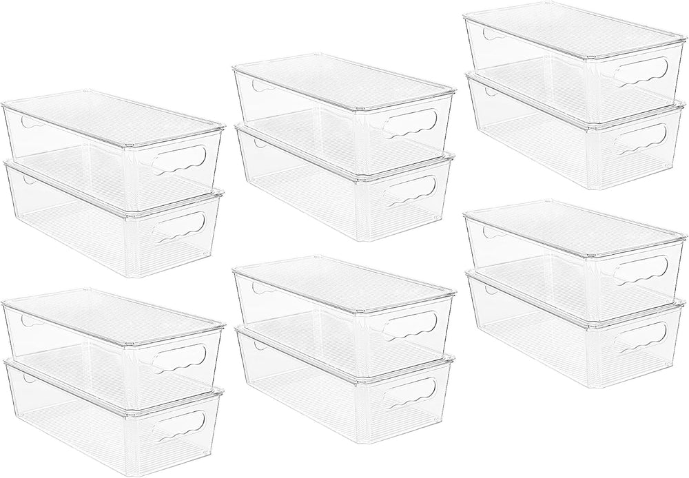 Vtopmart 12pcs Clear Stackable Storage Bins with Lids