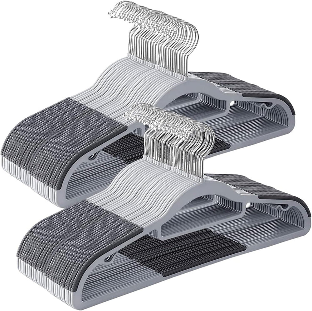 Plastic Clothes Hangers 50 Pack, Slim Space Saving Hangers with Anti-Slip Gri...