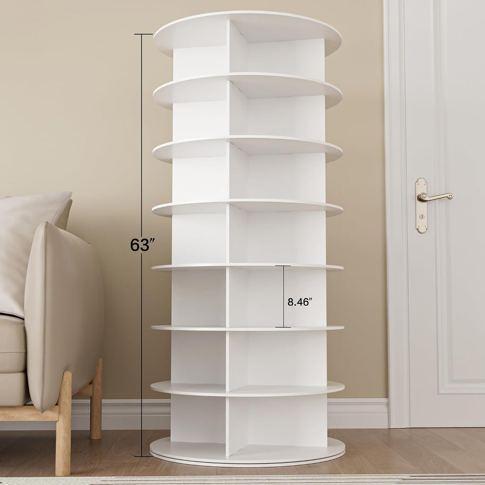 MAGIC UNION 7-Tier Rotating Shoe Rack Tower, White