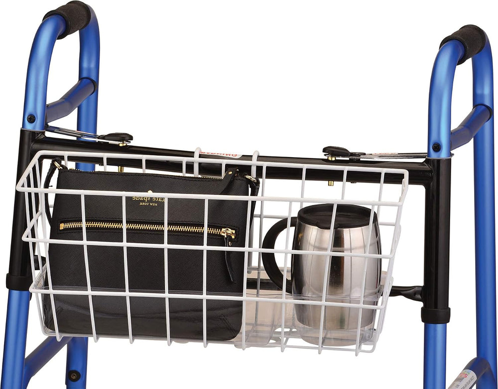 NOVA Folding Walker Basket with Cup Holder Bottom Liner Insert, Universal Fit...