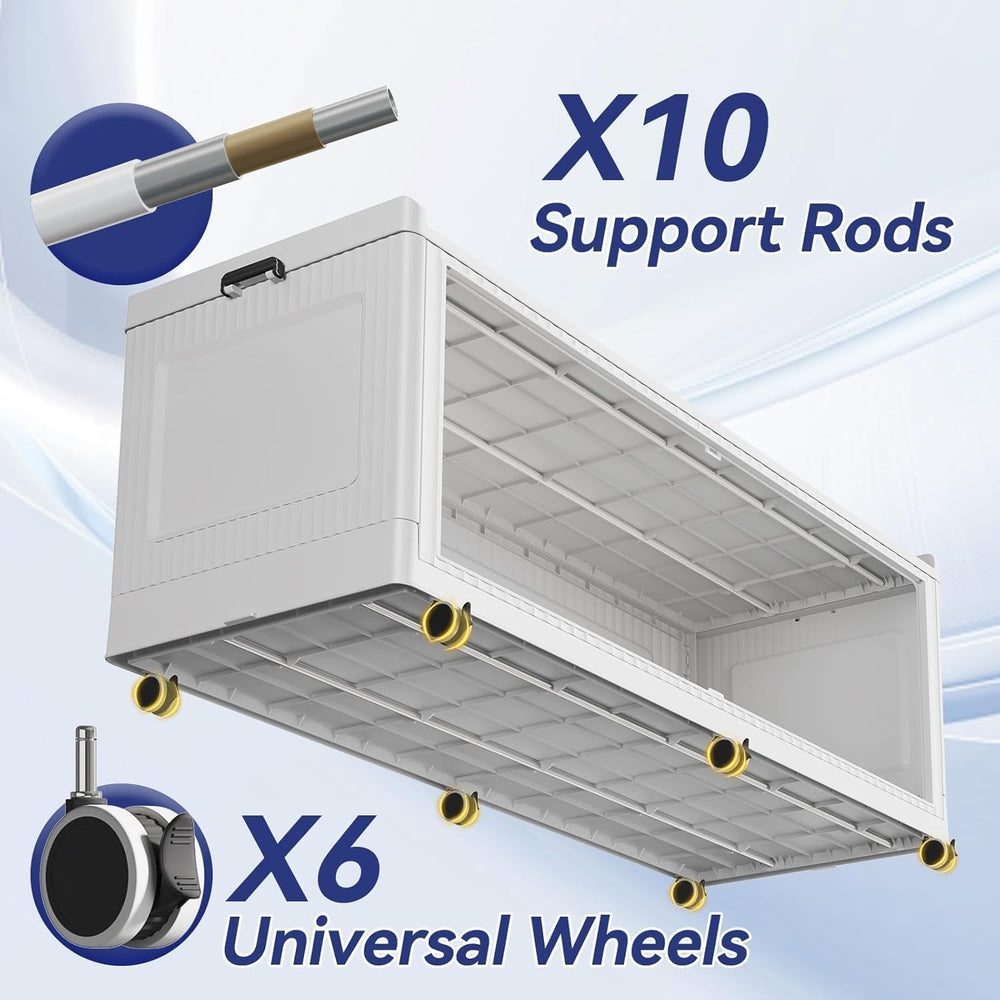 720QT Storage Bins with Lid, 240Gal 3-Tier Extra Large Stackable Closet Organ...