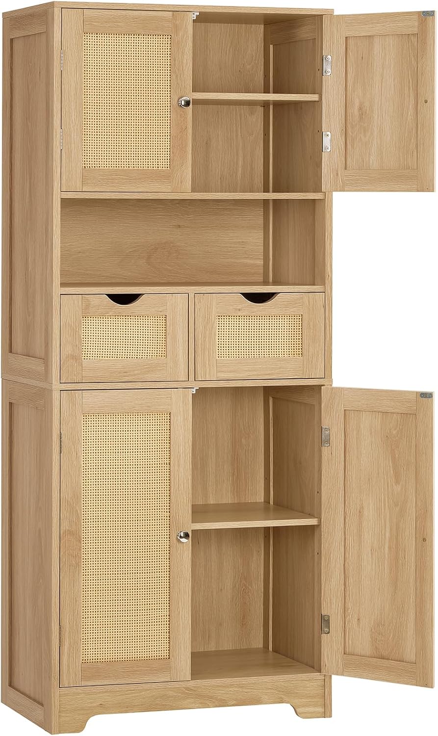 TEENFON 57.8" H Tall Storage Cabinet with 2 Drawers & 2 Adjustable S...