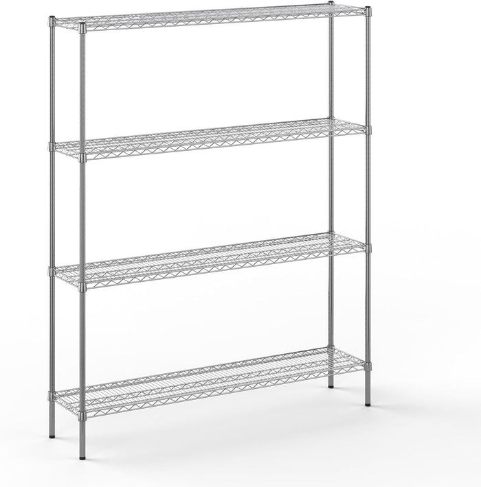 14" Deep x 60" Wide x 74" Height Wire Shelving Kit | 4-Tier | NSF Commercial Storage Rack Unit