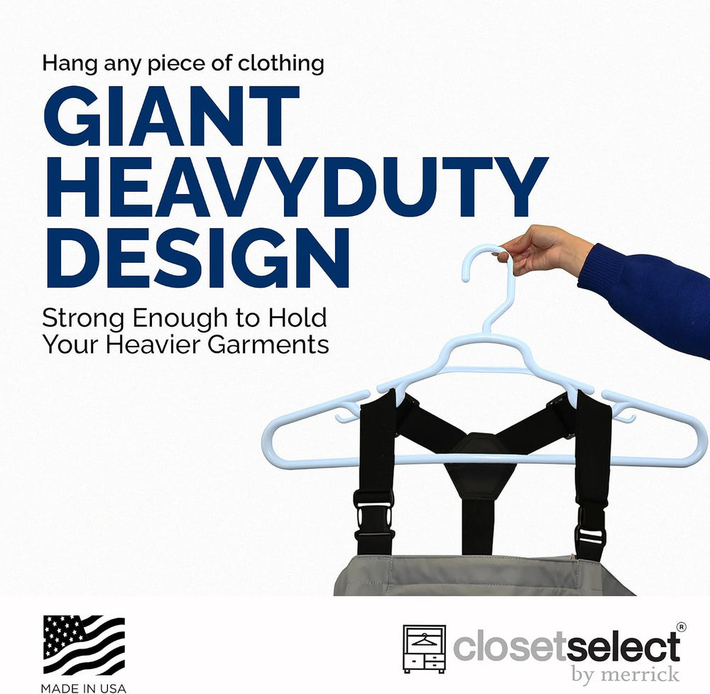 19" XL Plastic Hangers, Giant Heavy Duty Hanger, Merrick, XL Hanger, 36