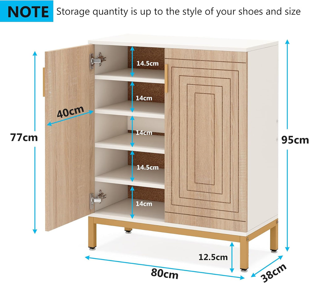TRIBESIGNS WAY TO ORIGIN Shoe Cabinet, 20 Pairs Modern Shoe Storage Cabinet w...
