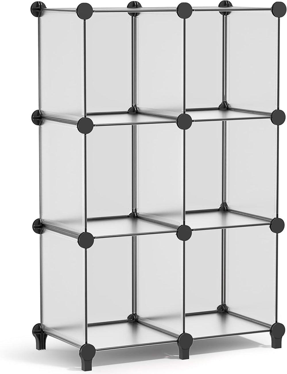 Sorbus 6 Cube Storage Organizer with 6 Fabric Bins (Clear)