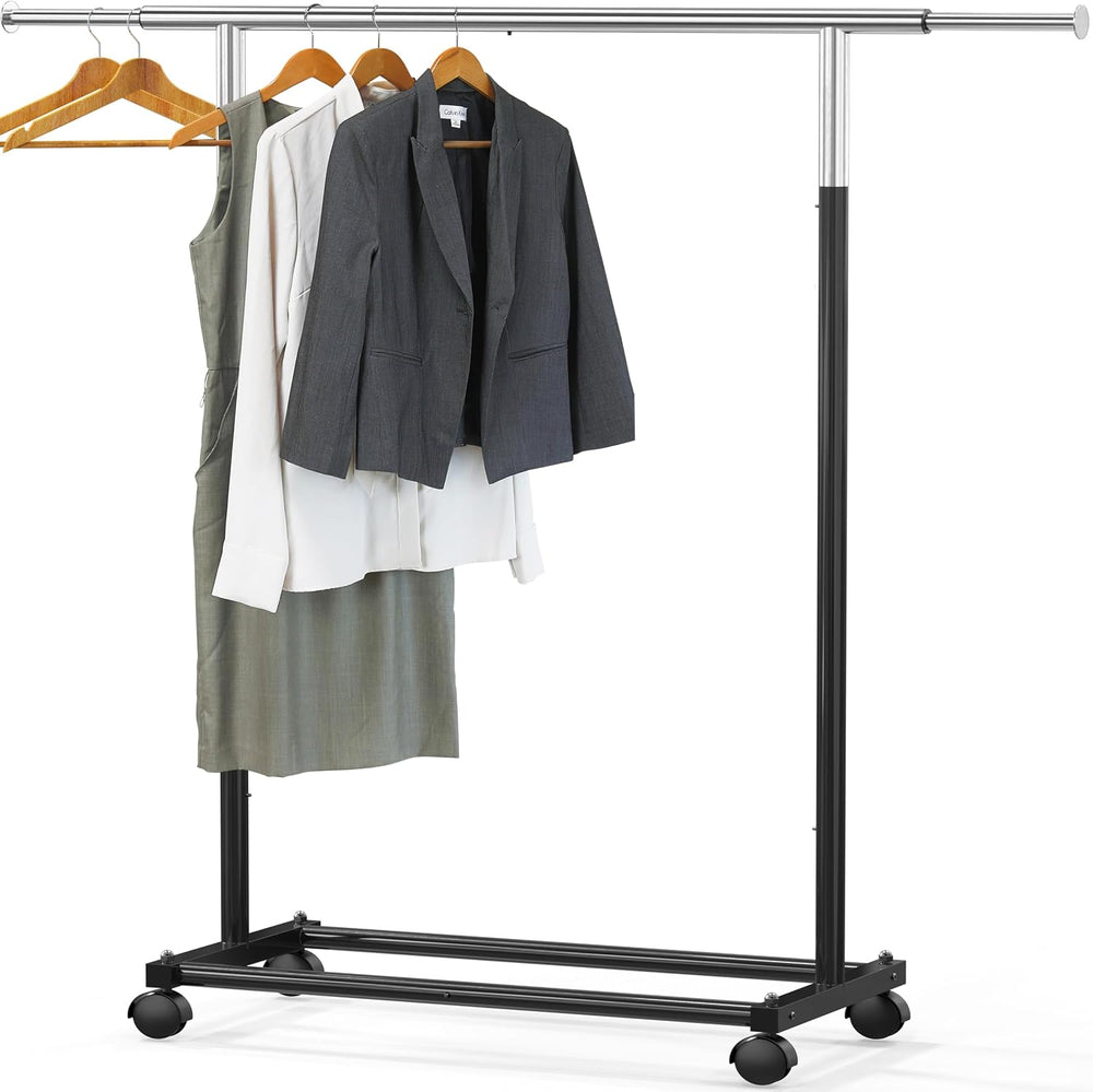 Simple Houseware Standard Rod Garment Clothing Rack, Black