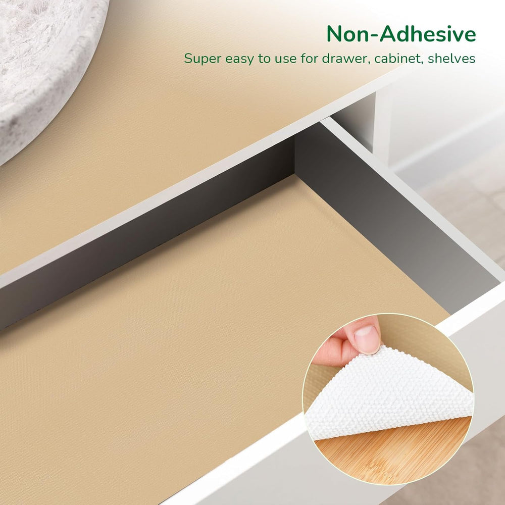 Strong Grip Drawer and Shelf Liner for Kitchen 23.6In x 20FT Beige