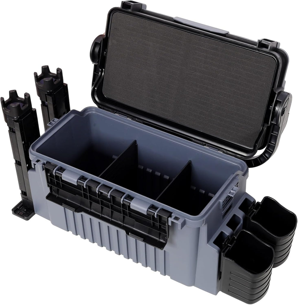 Dual-layer Fishing Tackle Box, Portable Tackle Storage Box Organizer with 2 R...