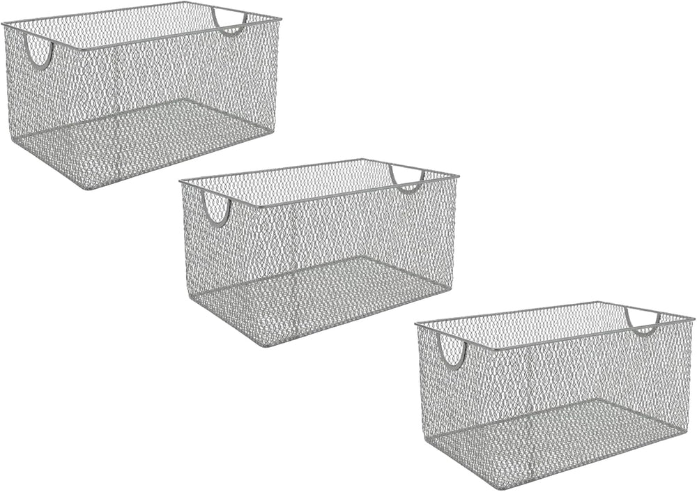 YBM Home Kitchen Pantry Organizer Wire Basket for Shelves, Cabinets, Pantry, ...