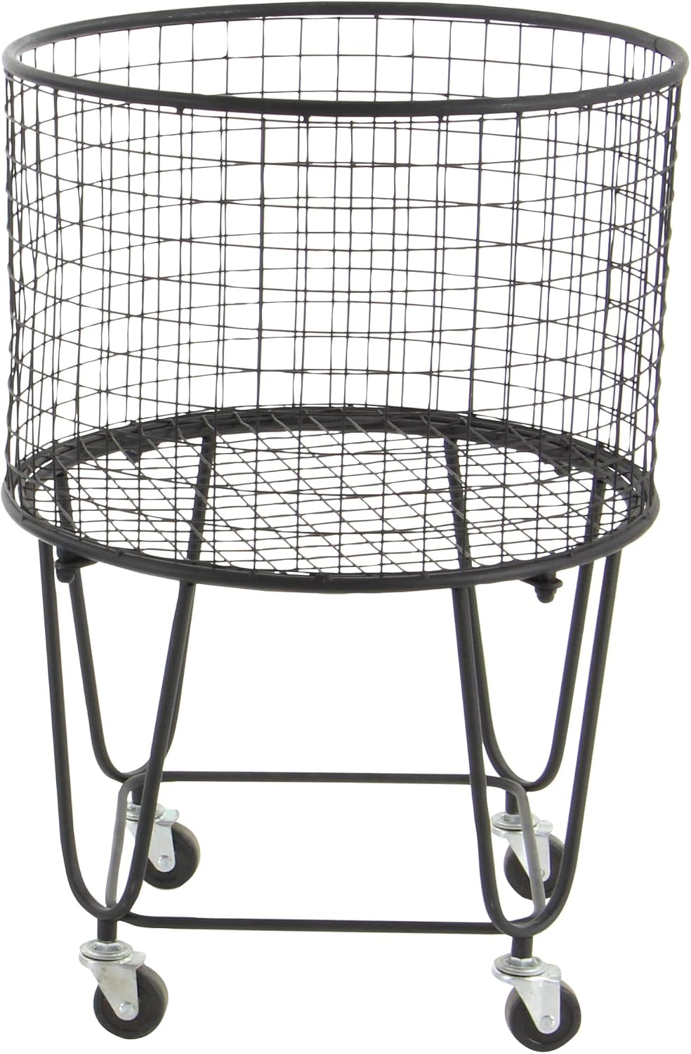 CosmoLiving by Cosmopolitan Metal Storage Cart Deep Set Rolling Mesh Laundry ...