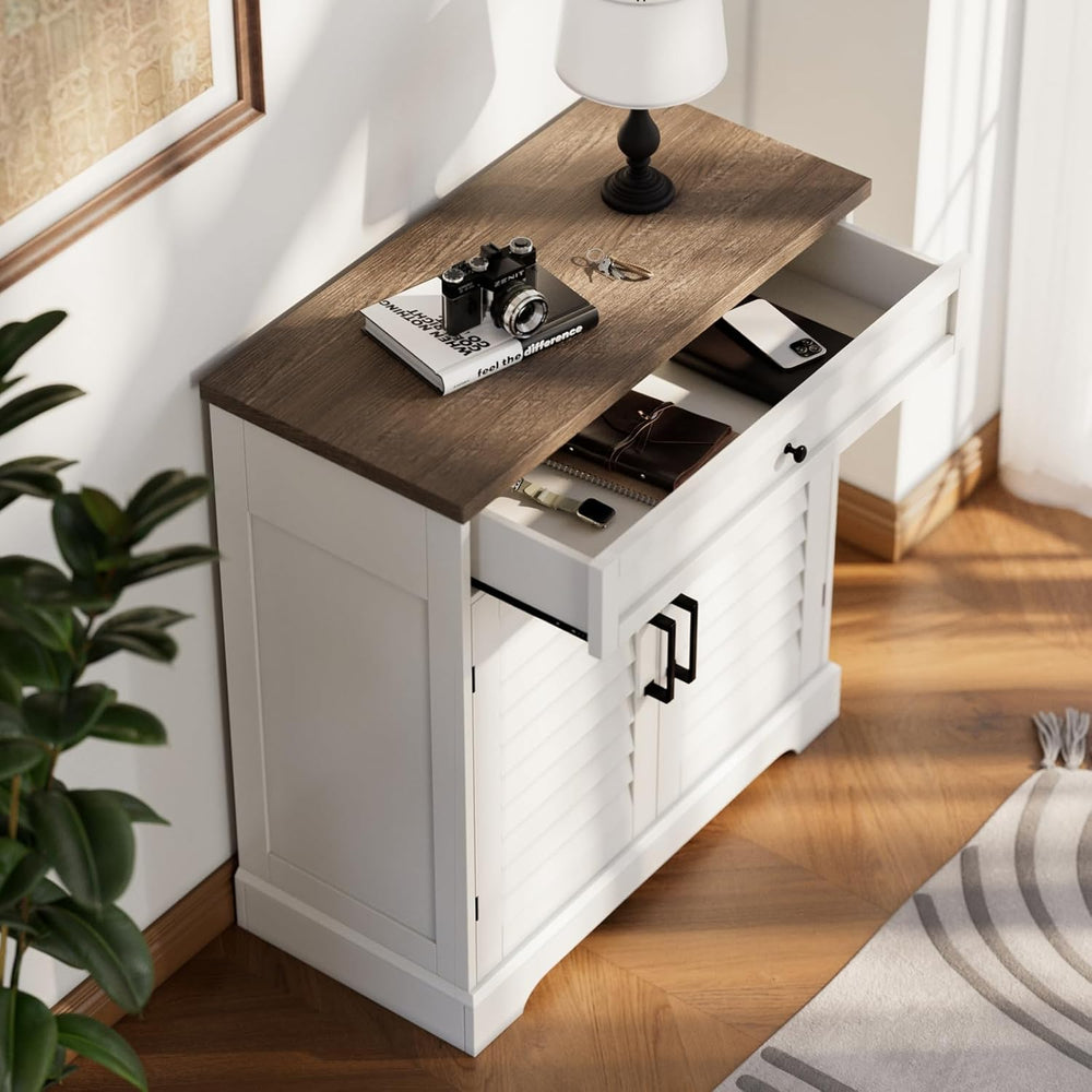 ChooChoo Farmhouse Shoe Cabinet with 2 Doors and 4-Tier