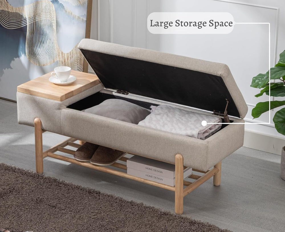EALSON Modern Storage Bench for Bedroom End of Bed Upholstered Ottoman Bench ...