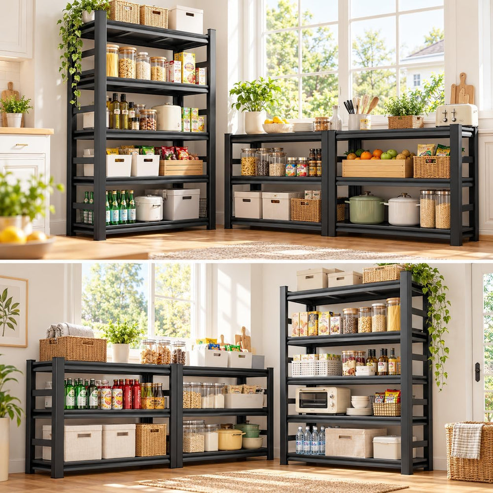 3000LBS Garage Shelving, 5-Tier Adjustable Metal Storage Shelves Unit with Sa...