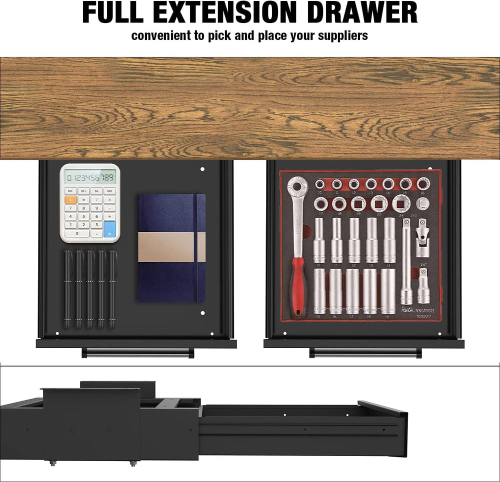 UNITEDPOWER Under Desk Drawer Storage, Pull-Out Office Hidden Counter Drawer,...
