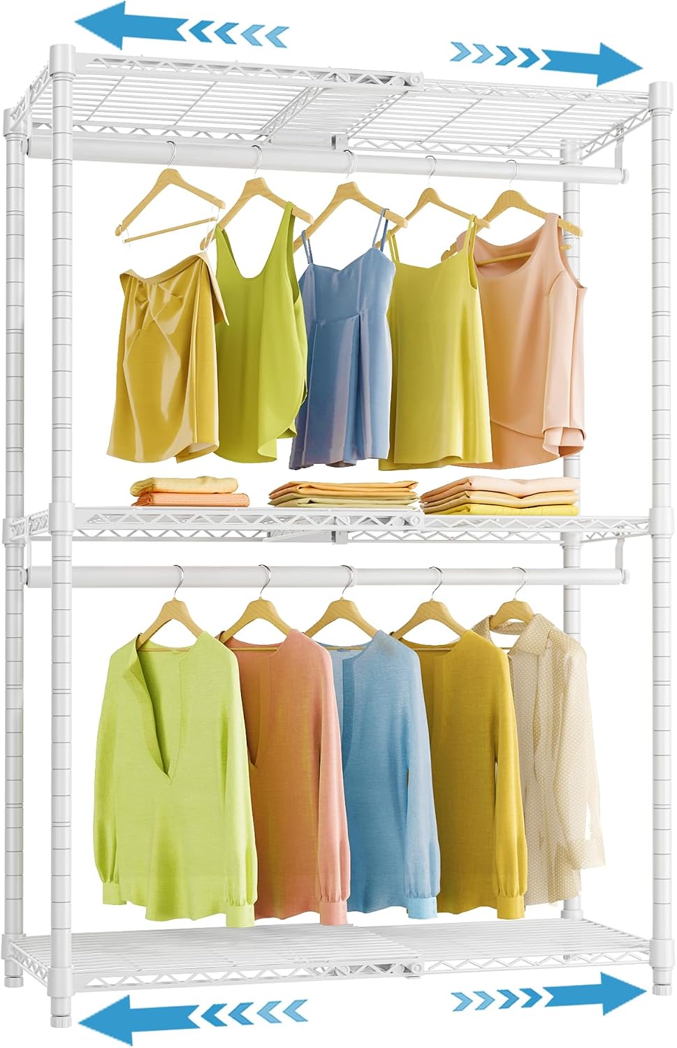 VIPEK X1 Expandable Clothes Rack Heavy Duty Adjustable Closet System White