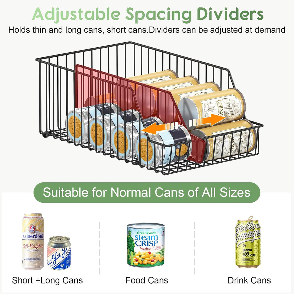 3 Pack Can Storage Organizer For Pantry,Stackble Widen Can Holder Rack With 3...