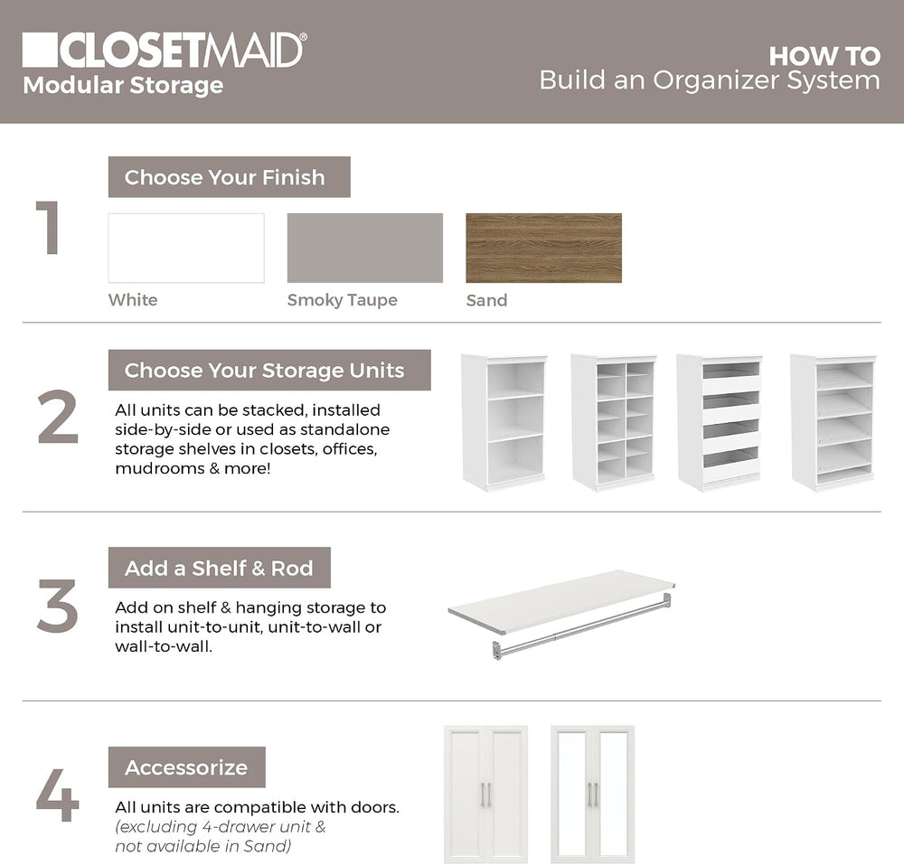 ClosetMaid Modular Closet Collection Shelf and Hang Rod Accessory Kit, 36-Inc...