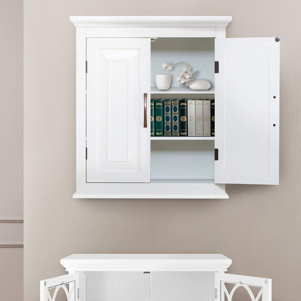 Teamson Home St. James Removable Wood Wall Cabinet 2 Doors 2 Adjustable Shelv...