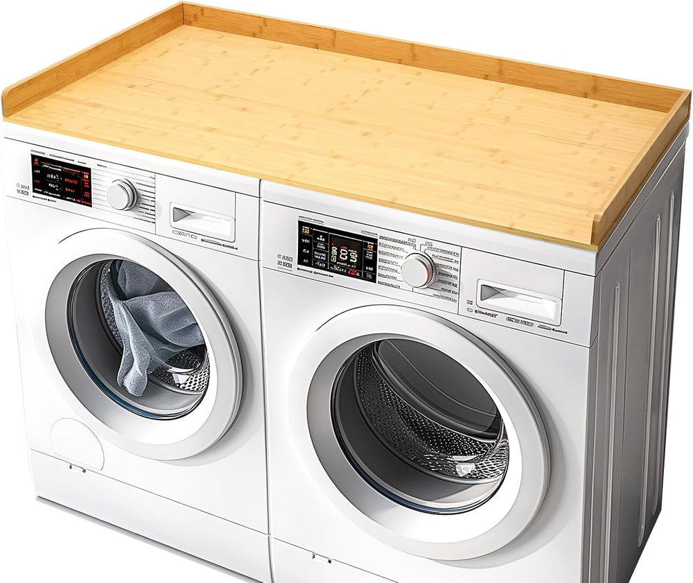 Gashell Bamboo Washer Dryer Countertop for Laundry Room Organization