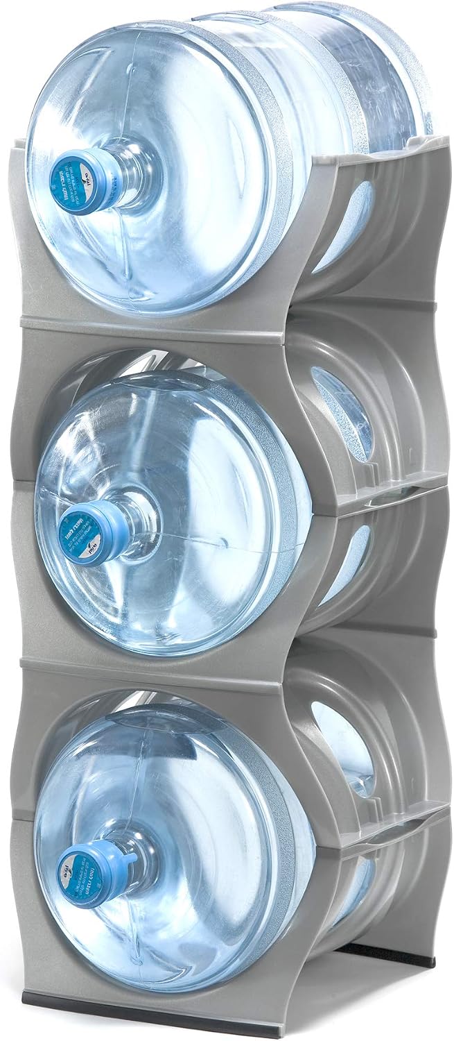Bariboo Stackable Water Bottle Storage Rack Best Water Jugs 5 Gallon Organize...