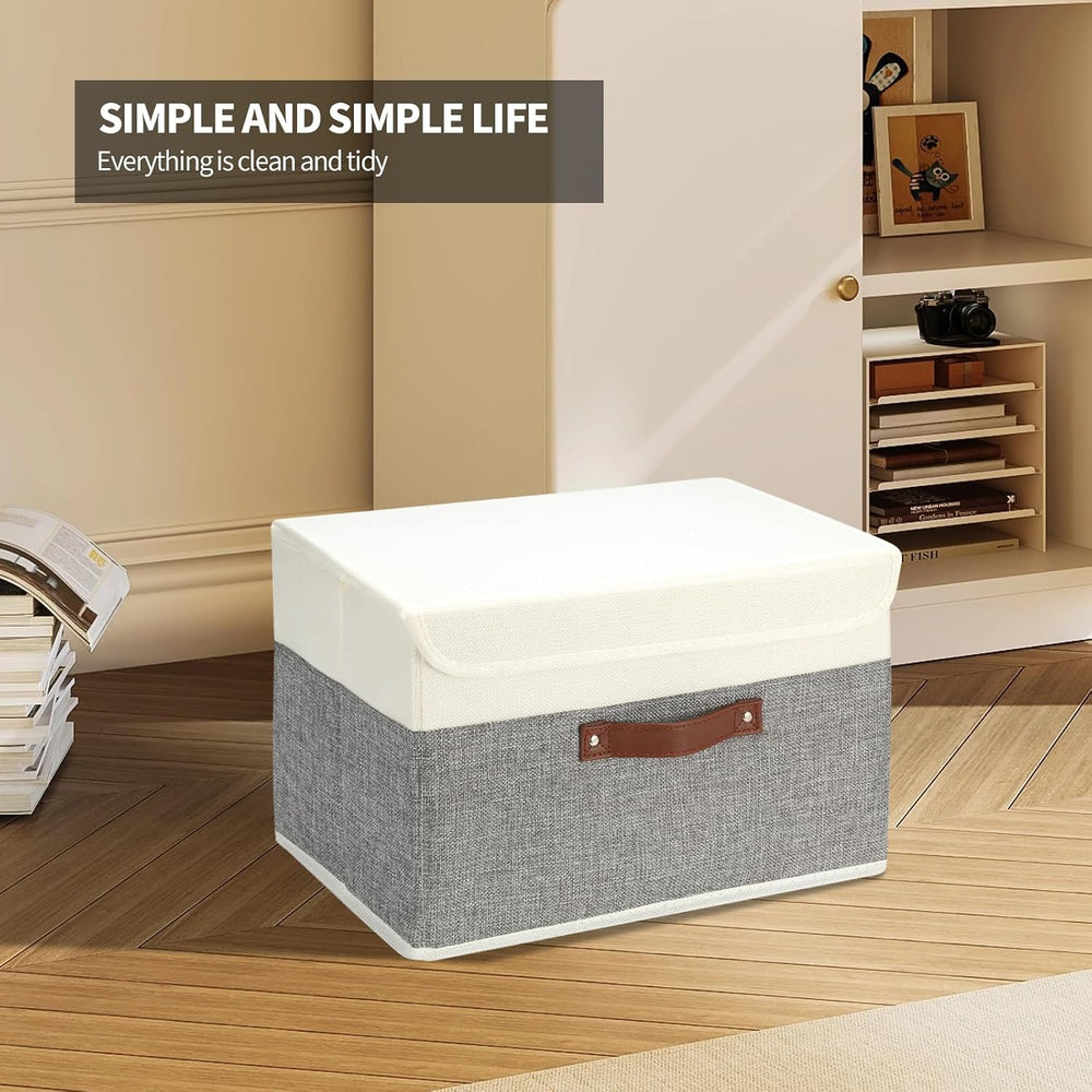 SAMORADREA 8 Pack Storage Bins Foldable Storage Boxes Fabric Storage Box with...