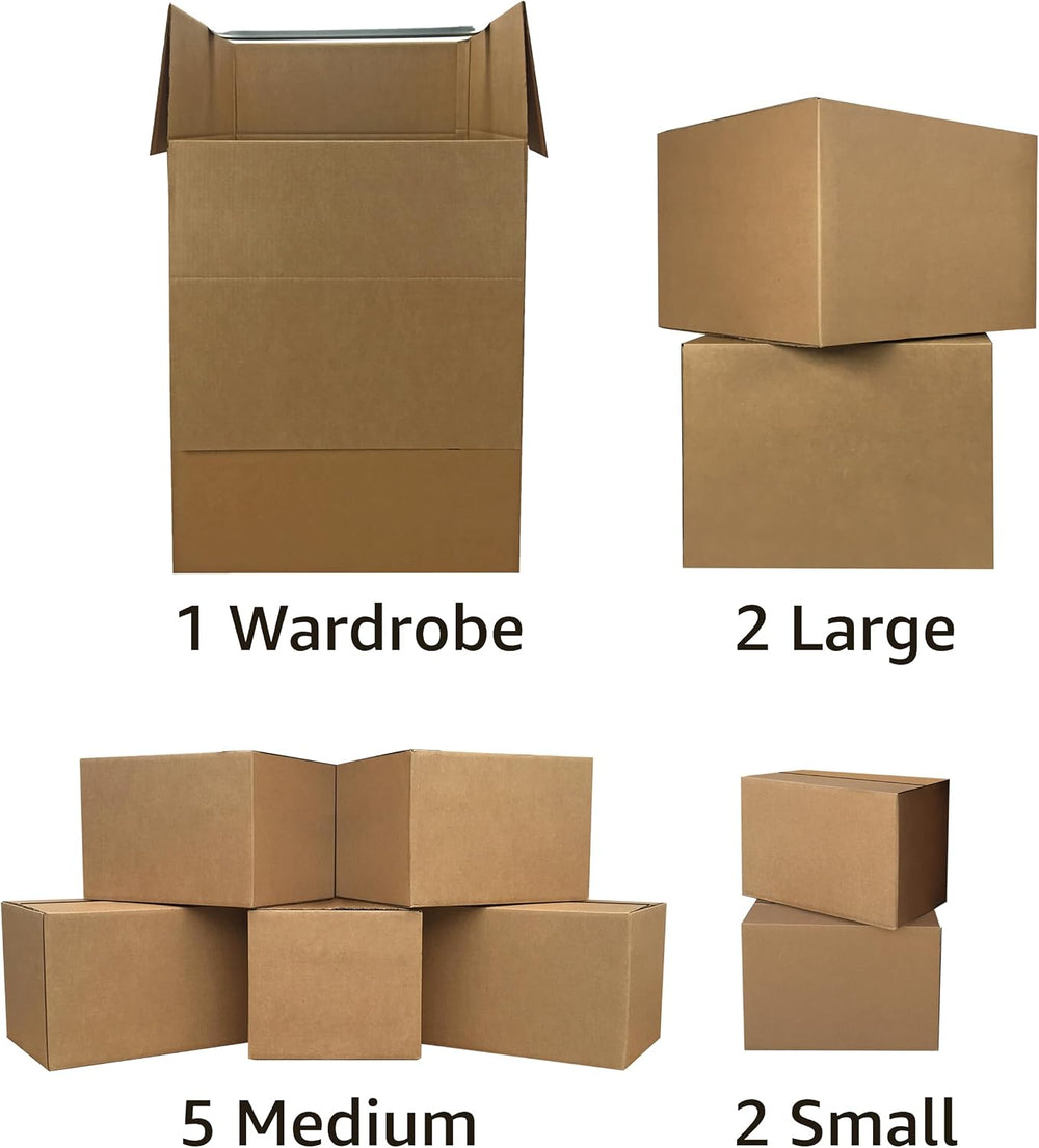 Wardrobe Moving Boxes Kit, Small, Medium, Large & Shorty