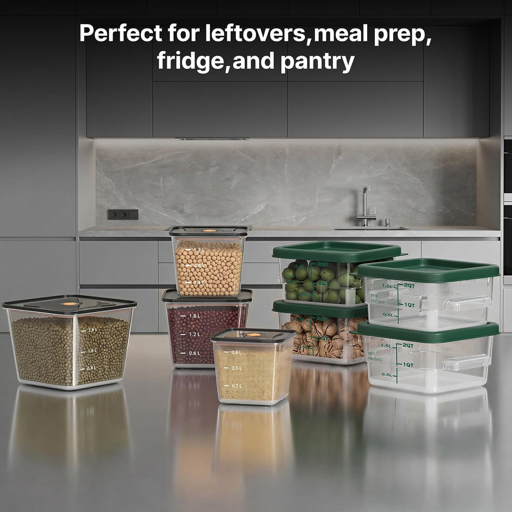 8 Pack Food Storage Containers with Lids；BPA-Free Cereal, Rice, Flour, Pasta ...