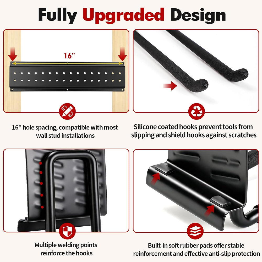 Garage Wall Organizer - 49.5’’ Garden Tool Organizer Wall Mount, 450 LBS Heav...