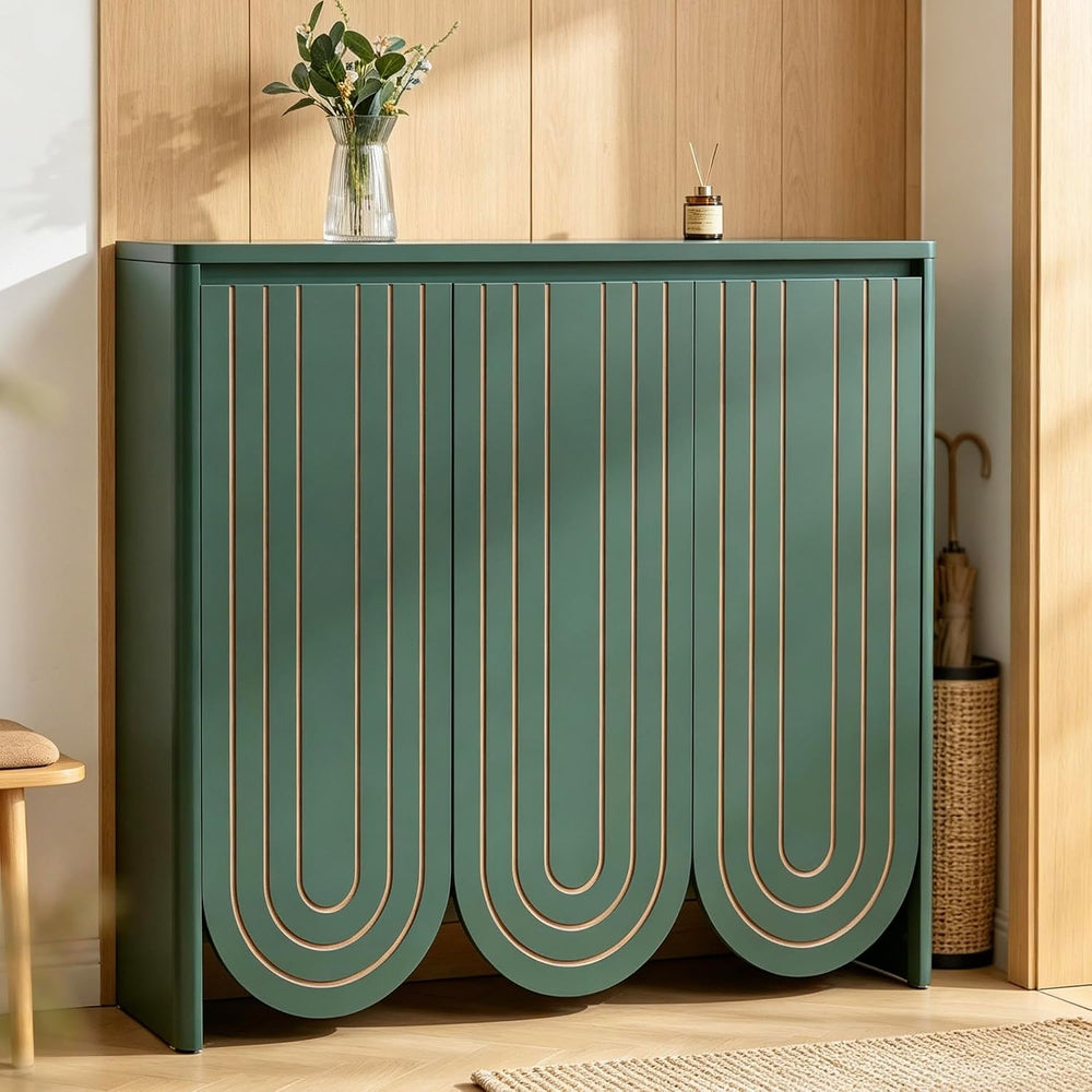 47" Large Shoe Cabinet for Entryway, Shoe Storage Cabinet with Adjustabl...