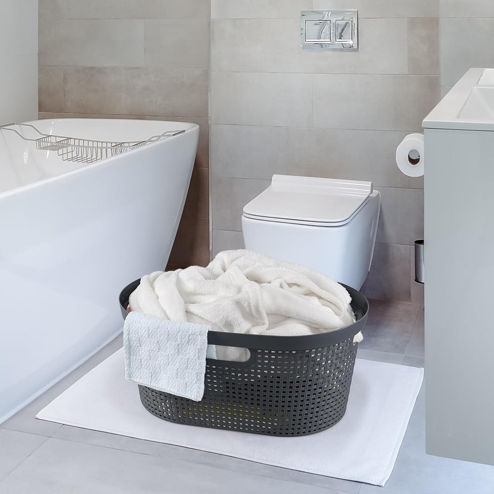 4 Packs Plastic Laundry Baskets, 41L Large Storage Laundry Hamper